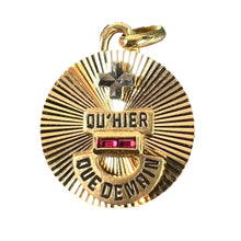 Load image into Gallery viewer, Augis Plus Qu’Hier 18K Yellow White Gold Enamel Lab Created Ruby Love Pendant