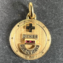 Load image into Gallery viewer, Augis Plus Qu’Hier 18K Yellow White Gold Enamel Lab Created Ruby Love Pendant