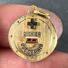 Load image into Gallery viewer, Augis Plus Qu’Hier 18K Yellow White Gold Enamel Lab Created Ruby Love Pendant