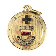 Load image into Gallery viewer, Augis Plus Qu’Hier 18K Yellow White Gold Enamel Lab Created Ruby Love Pendant