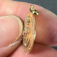 Load image into Gallery viewer, Augis Plus Qu’Hier 18K Yellow White Gold Enamel Lab Created Ruby Love Pendant