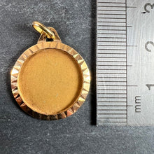 Load image into Gallery viewer, French Round Ridged Frame Matt Blank 18K Yellow Gold Medal Pendant