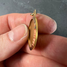 Load image into Gallery viewer, French Round Ridged Frame Matt Blank 18K Yellow Gold Medal Pendant