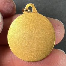 Load image into Gallery viewer, French Round Ridged Frame Matt Blank 18K Yellow Gold Medal Pendant