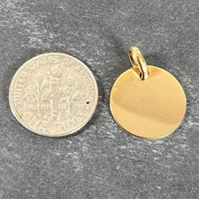 Load image into Gallery viewer, French Round Blank 18K Yellow Gold Medal Pendant
