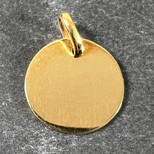 Load image into Gallery viewer, French Round Blank 18K Yellow Gold Medal Pendant