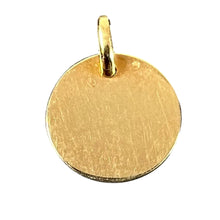Load image into Gallery viewer, French Round Blank 18K Yellow Gold Medal Pendant