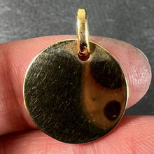 Load image into Gallery viewer, French Round Blank 18K Yellow Gold Medal Pendant