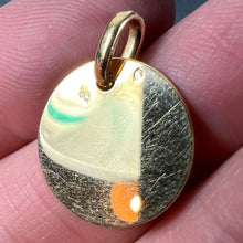 Load image into Gallery viewer, French Round Blank 18K Yellow Gold Medal Pendant