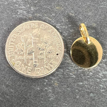 Load image into Gallery viewer, French Round Blank 18K Yellow Gold Medal Pendant