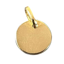Load image into Gallery viewer, French Round Blank 18K Yellow Gold Medal Pendant
