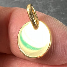 Load image into Gallery viewer, French Round Blank 18K Yellow Gold Medal Pendant