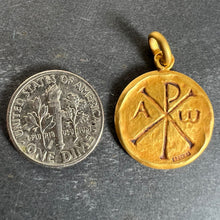 Load image into Gallery viewer, French Becker Chi Rho Jesus Christ Alpha Omega 18K Yellow Gold Medal Pendant