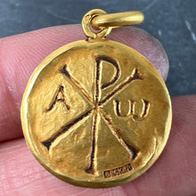 Load image into Gallery viewer, French Becker Chi Rho Jesus Christ Alpha Omega 18K Yellow Gold Medal Pendant