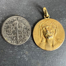 Load image into Gallery viewer, French Dropsy Jesus Christ Crown of Thorns 18K Yellow Gold Medal Pendant