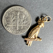 Load image into Gallery viewer, French 18K Yellow Gold Parrot Bird on Perch Charm Pendant