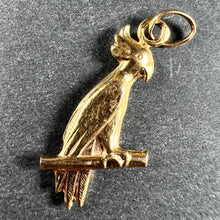 Load image into Gallery viewer, French 18K Yellow Gold Parrot Bird on Perch Charm Pendant