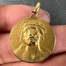Load image into Gallery viewer, French Dropsy Jesus Christ Crown of Thorns 18K Yellow Gold Medal Pendant