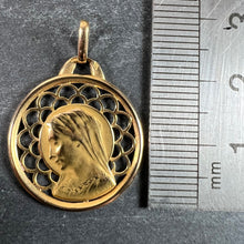 Load image into Gallery viewer, French Dropsy Virgin Mary 18K Yellow Gold Pierced Medal Charm Pendant