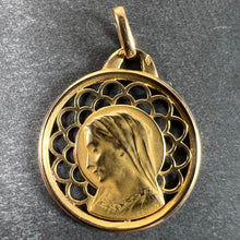 Load image into Gallery viewer, French Dropsy Virgin Mary 18K Yellow Gold Pierced Medal Charm Pendant