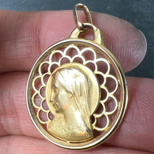 Load image into Gallery viewer, French Dropsy Virgin Mary 18K Yellow Gold Pierced Medal Charm Pendant