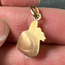 Load image into Gallery viewer, French 18K Yellow Gold Bird in Picnic Basket Charm Pendant