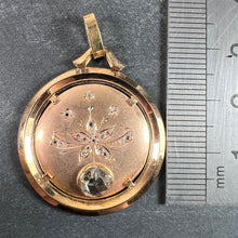 Load image into Gallery viewer, French Floral Flower 18 Karat Rose Gold Rose Cut Diamond Charm Pendant