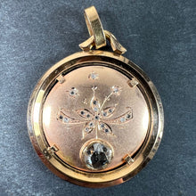 Load image into Gallery viewer, French Floral Flower 18 Karat Rose Gold Rose Cut Diamond Charm Pendant
