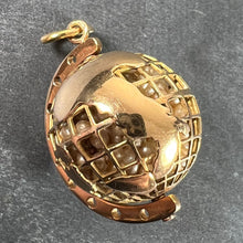 Load image into Gallery viewer, World Globe Italy 18K Yellow Gold Imitiation Pearl Charm Pendant