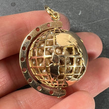 Load image into Gallery viewer, World Globe Italy 18K Yellow Gold Imitiation Pearl Charm Pendant