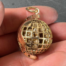 Load image into Gallery viewer, World Globe Italy 18K Yellow Gold Imitiation Pearl Charm Pendant