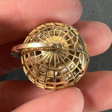 Load image into Gallery viewer, World Globe Italy 18K Yellow Gold Imitiation Pearl Charm Pendant