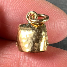 Load image into Gallery viewer, French 18K Yellow Gold Hammered Cow Bell Charm Pendant