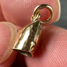 Load image into Gallery viewer, French 18K Yellow Gold Hammered Cow Bell Charm Pendant