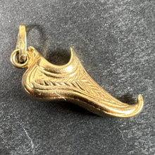 Load image into Gallery viewer, Vintage Curled Toe Shoe 18K Yellow Gold Charm Pendant