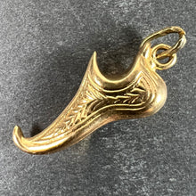 Load image into Gallery viewer, Vintage Curled Toe Shoe 18K Yellow Gold Charm Pendant