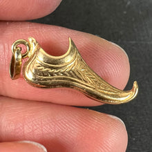 Load image into Gallery viewer, Vintage Curled Toe Shoe 18K Yellow Gold Charm Pendant