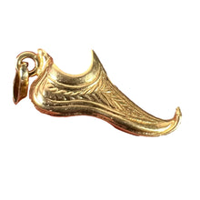 Load image into Gallery viewer, Vintage Curled Toe Shoe 18K Yellow Gold Charm Pendant
