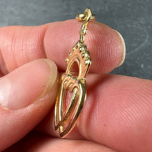 Load image into Gallery viewer, French Intertwined Crowned Sacred Hearts 18K Yellow Gold Charm Pendant