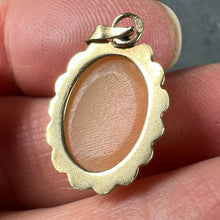 Load image into Gallery viewer, 9K Yellow Gold Diamond Helmet Shell Cameo Charm Pendant