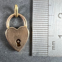 Load image into Gallery viewer, Vintage 18K Rose Gold Heart Padlock Charm Pendant