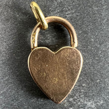 Load image into Gallery viewer, Vintage 18K Rose Gold Heart Padlock Charm Pendant
