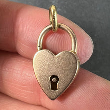 Load image into Gallery viewer, Vintage 18K Rose Gold Heart Padlock Charm Pendant