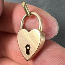 Load image into Gallery viewer, Vintage 18K Rose Gold Heart Padlock Charm Pendant
