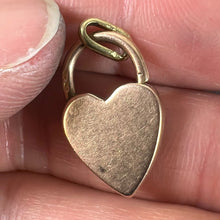 Load image into Gallery viewer, Vintage 18K Rose Gold Heart Padlock Charm Pendant