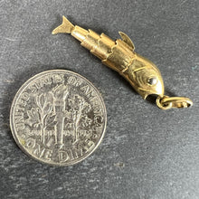Load image into Gallery viewer, French Articulated Fish 18K Yellow Gold White Gold Charm Pendant