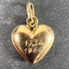 Load image into Gallery viewer, Vintage Italian 18K Yellow Gold Puffy Heart Maser Charm Pendant