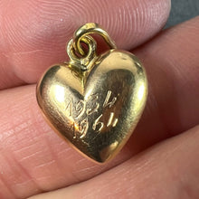 Load image into Gallery viewer, Vintage Italian 18K Yellow Gold Puffy Heart Maser Charm Pendant