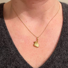 Load image into Gallery viewer, French 18K Yellow Gold Bird in Picnic Basket Charm Pendant