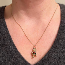 Load image into Gallery viewer, 9K Yellow Gold Enamel Scottish Bagpipe Player Charm Pendant
